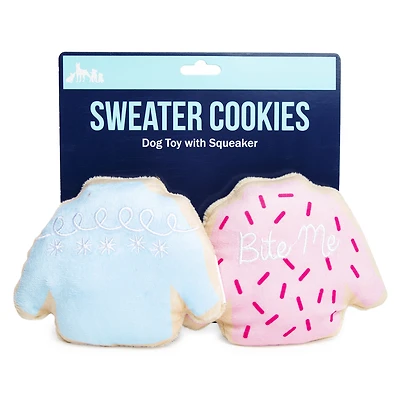 sweater cookies squeaky dog toy 2-count