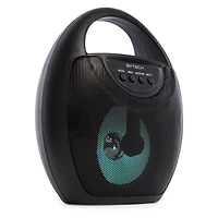 top handle portable speaker w/ FM radio, mic, LED lights