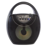 top handle portable speaker w/ FM radio, mic, LED lights