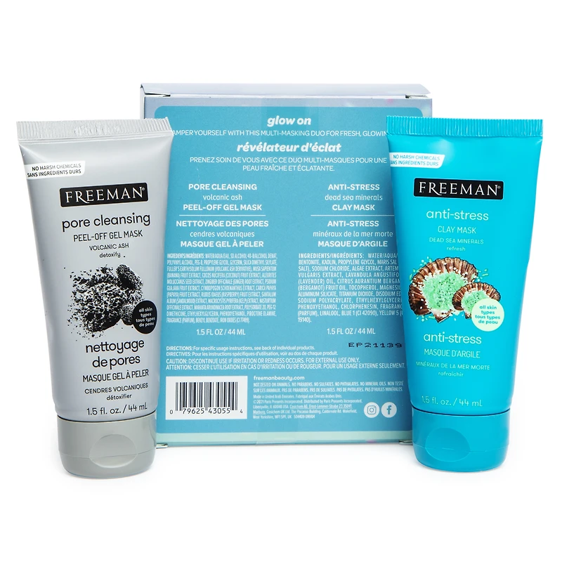 freeman® face mask duo - anti-stress/pore cleansing