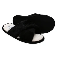 high pile faux fur slippers