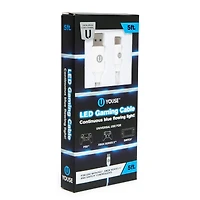 LED gaming controller cable for ps5, xbox series x, switch