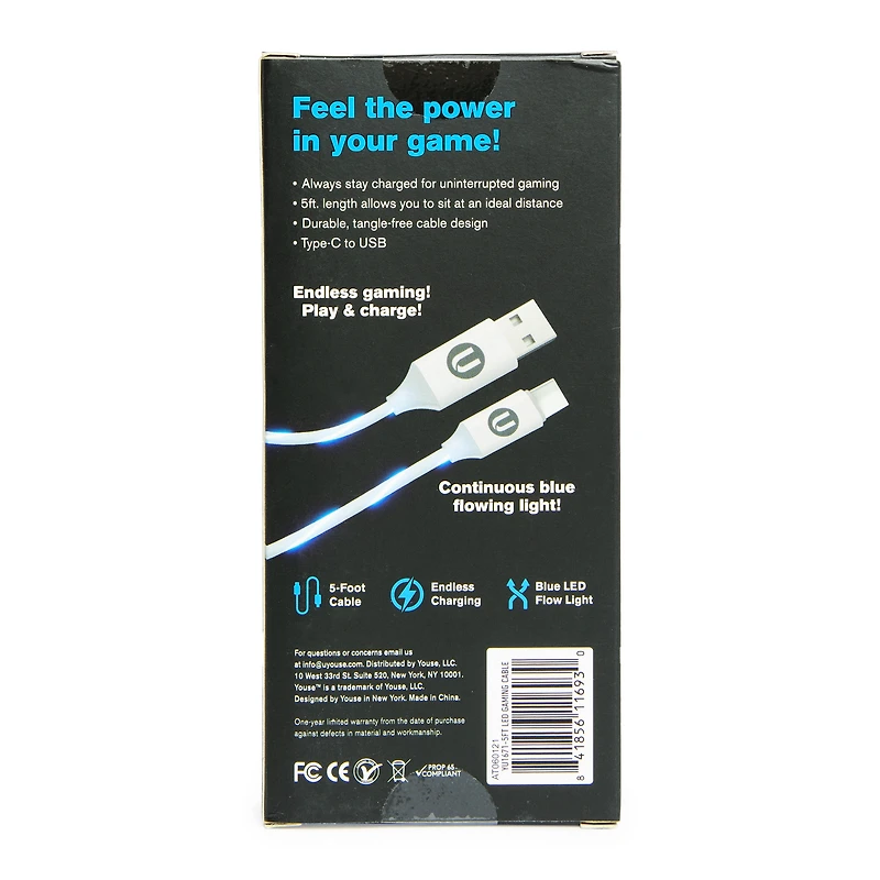 LED gaming controller cable for ps5, xbox series x, switch