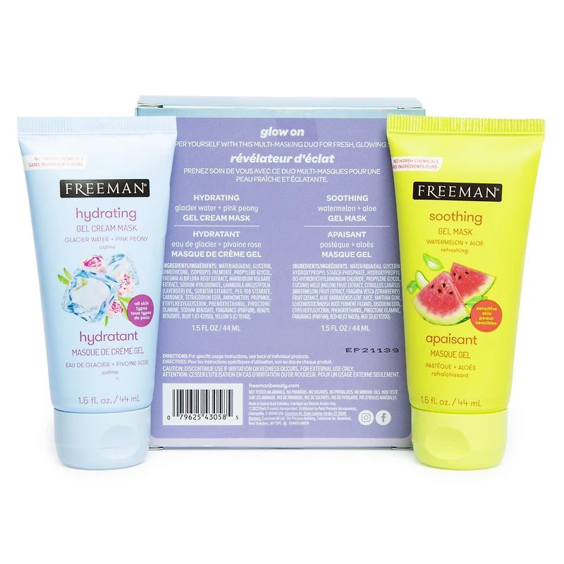 freeman® face mask duo - soothing/hydrating