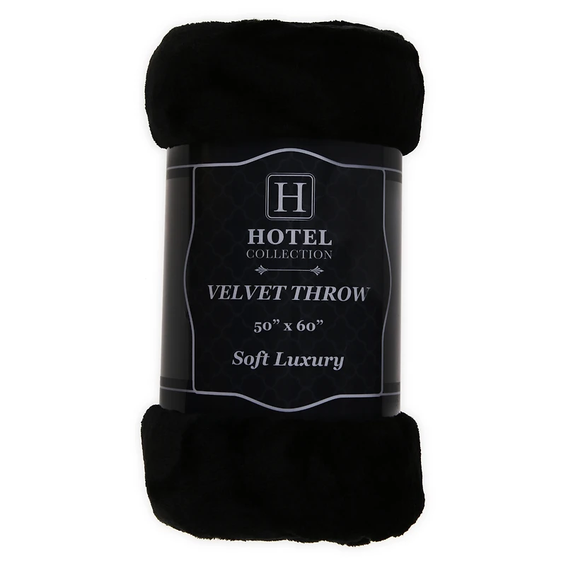 hotel collection plush velvet throw blanket 50in x 60in