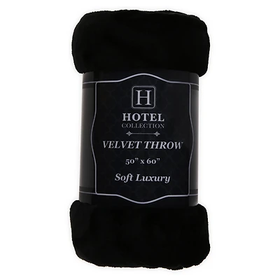 hotel collection plush velvet throw blanket 50in x 60in