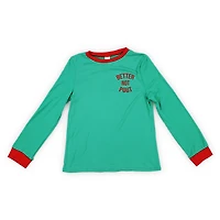 juniors matching holiday pajama top - better not pout