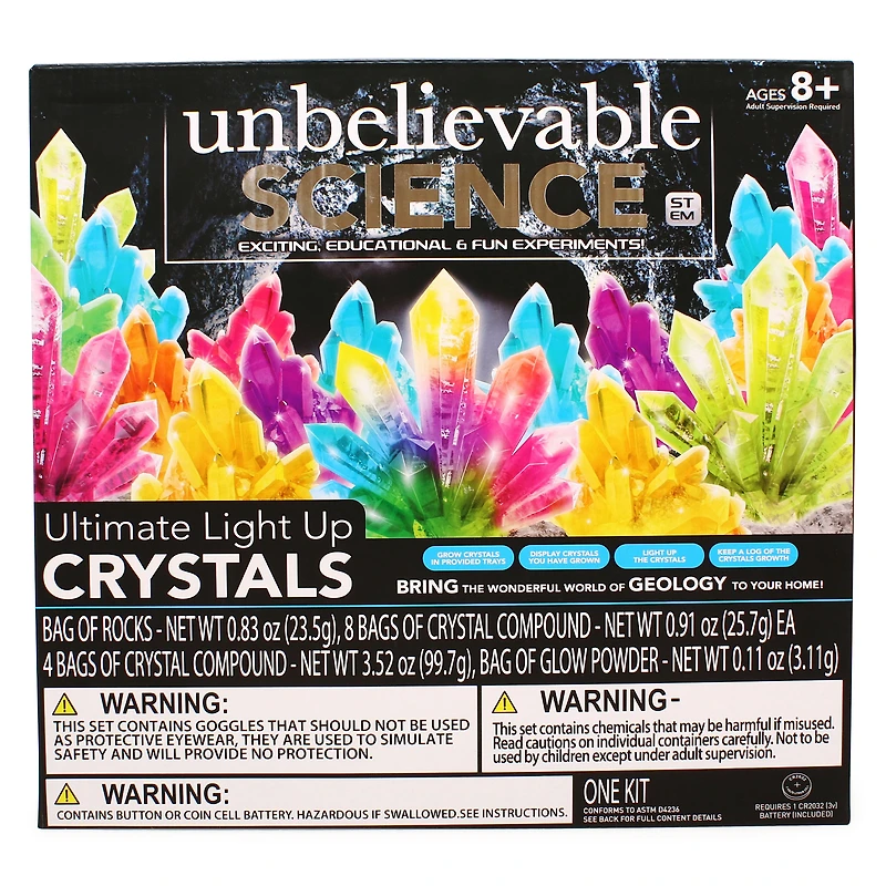 Science Squad® Ultimate Light Up & Glow Crystals Kit
