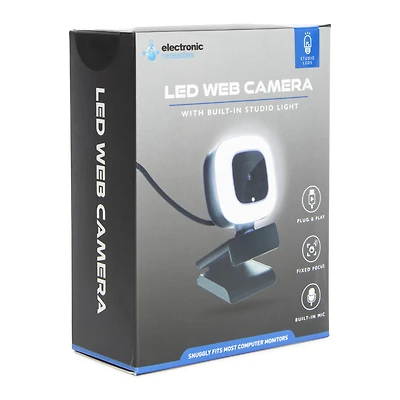 LED web cam with mic & built-in studio light