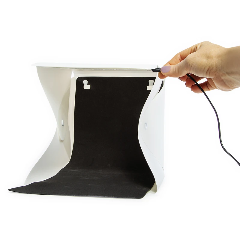 tabletop photo studio light box with LED strip