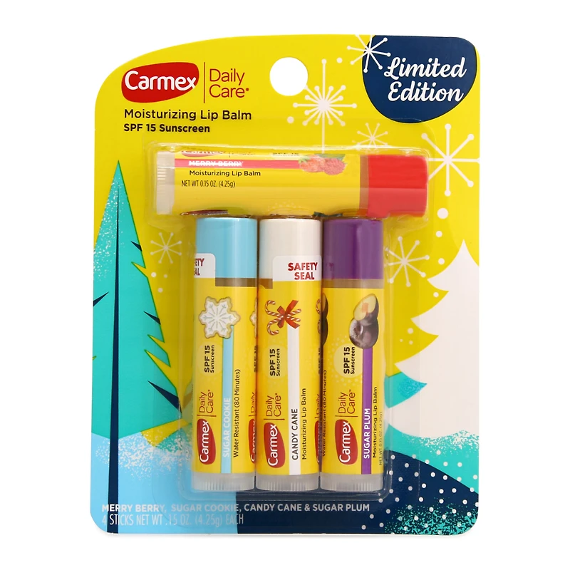 limited edition carmex® daily care® holiday lip balm 4-count