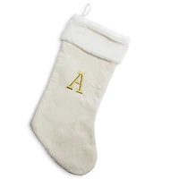 Cream Monogram Christmas 20in Stocking