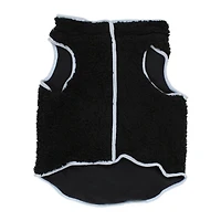 sherpa pet jacket with applique quote