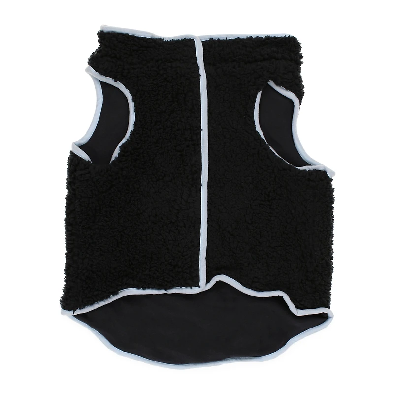 sherpa pet jacket with applique quote