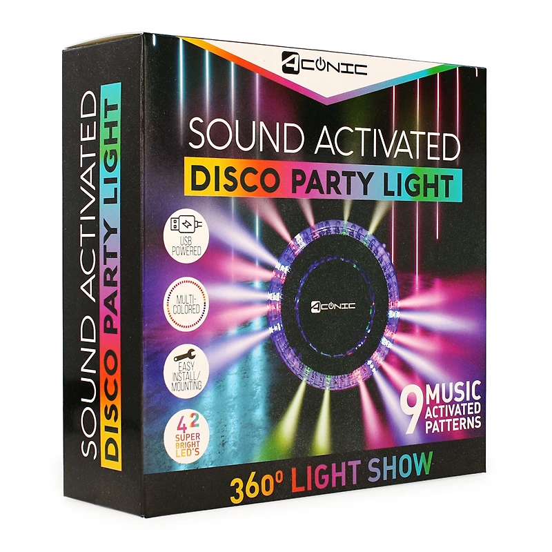 sound-activated disco party light with 42 LED lights