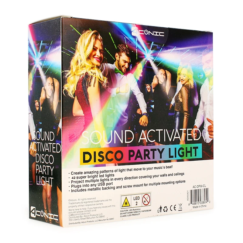 sound-activated disco party light with 42 LED lights