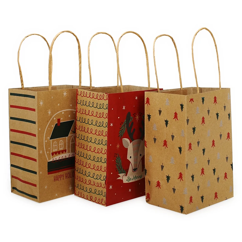 small kraft bags 6-count 4.5in x 6.5in - brown