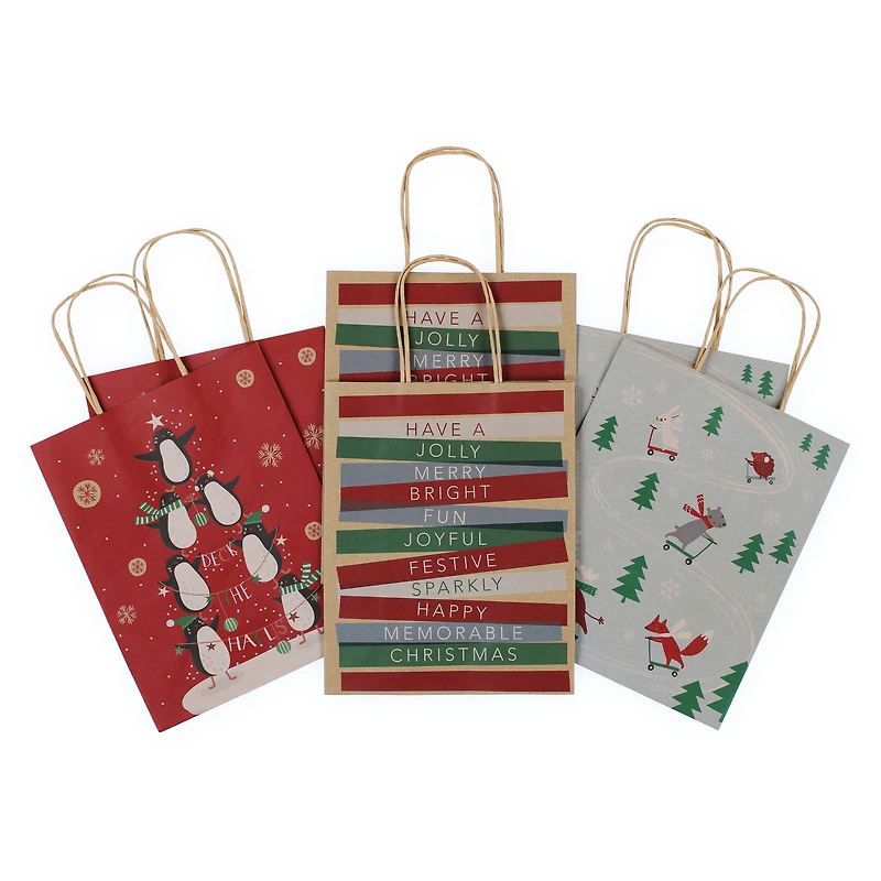 medium kraft bags 6-count 7in x 9in - brown