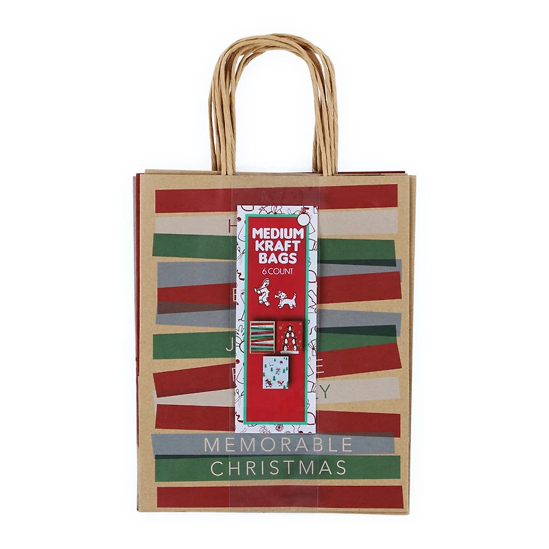 medium kraft bags 6-count 7in x 9in - brown