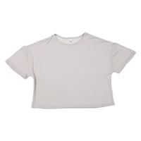 juniors boxy hacci top - gray