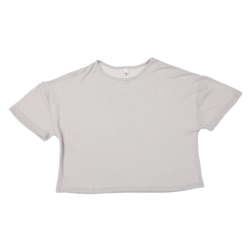 juniors boxy hacci top - gray