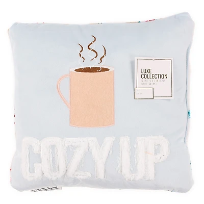 pastel winter theme sherpa throw pillow 16in x