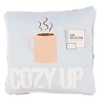 pastel winter theme sherpa throw pillow 16in x