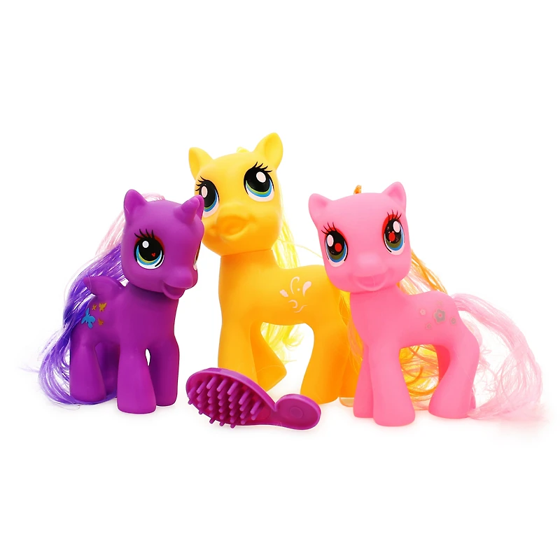 pretty ponies playset with 3 pony figures