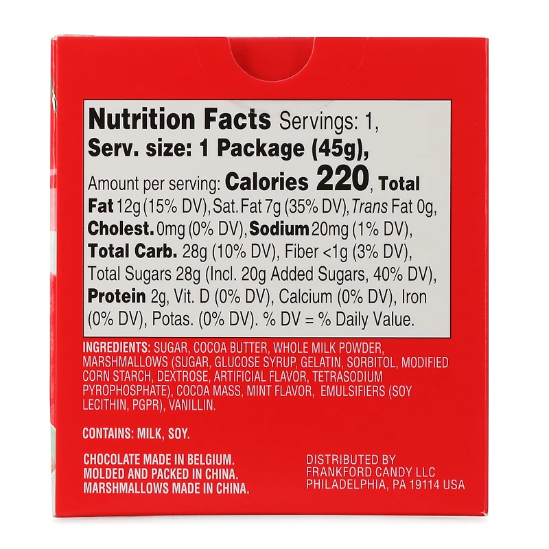 peppermint hot chocolate bomb with mini marshmallows 1.6oz