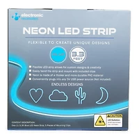 flexible neon LED strip light 3.3ft, usb-powered