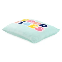 rainbow throw pillow with quote 14in