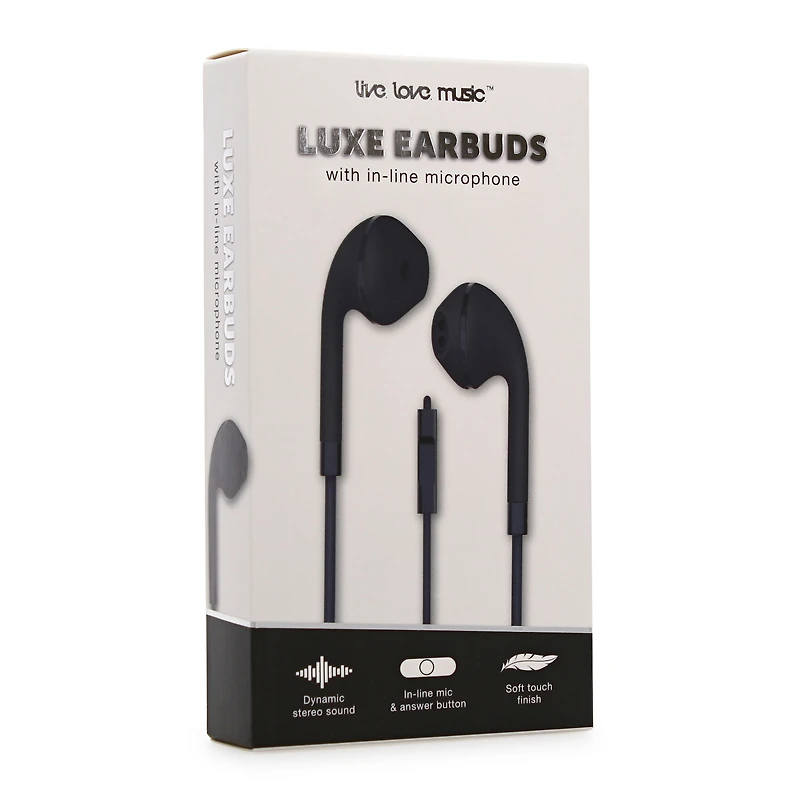 luxe wired earbuds with microphone