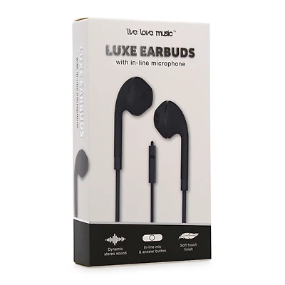 luxe wired earbuds with microphone