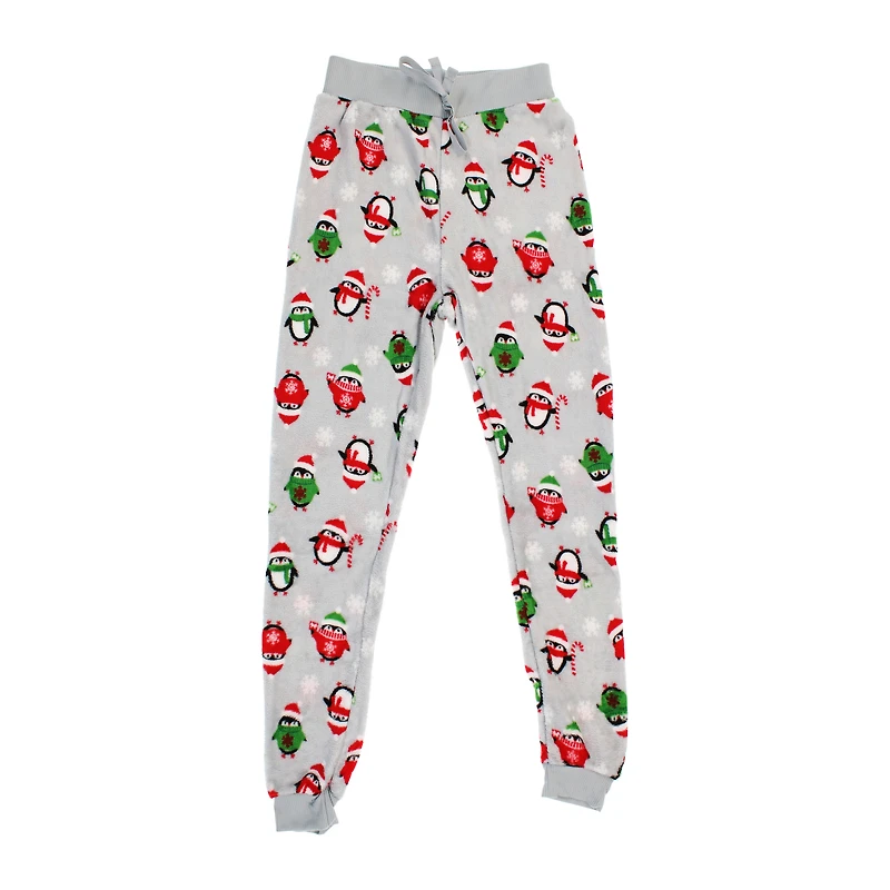 juniors holiday plush joggers - penguins