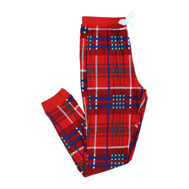 young men's holiday pajama joggers - plaid