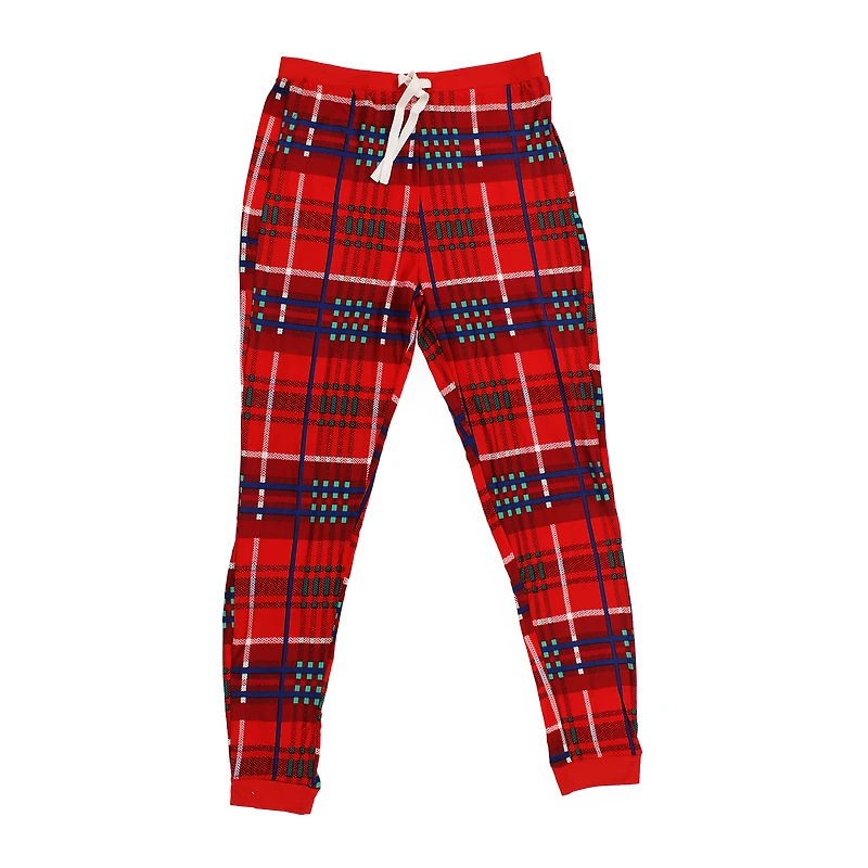 young men's holiday pajama joggers - plaid