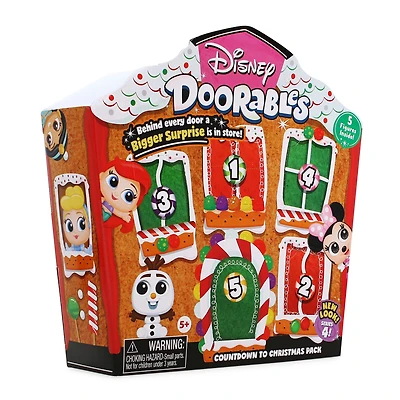 disney doorables™ countdown to christmas pack with 5 figures, series 4