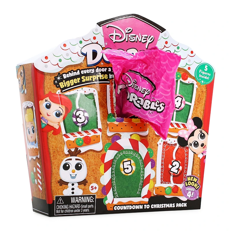disney doorables™ countdown to christmas pack with 5 figures, series 4