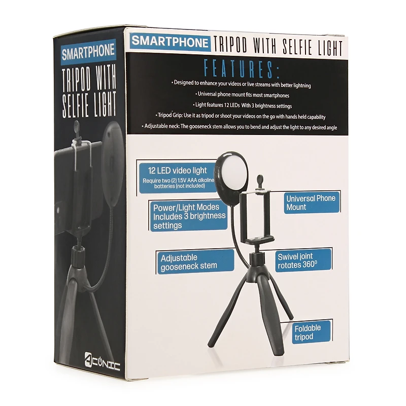 smartphone tripod with selfie light