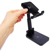 foldable dual wireless charger with phone stand, 5W x 2