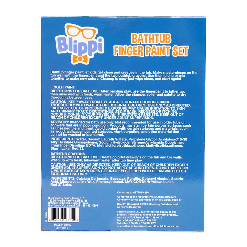 blippi® bathtub finger paint set 5-piece