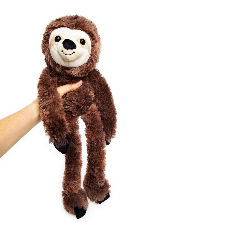 20in hanging sloth stuffed animal with hands