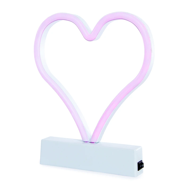 pink LED neon heart light 7in x 8in