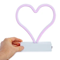 pink LED neon heart light 7in x 8in