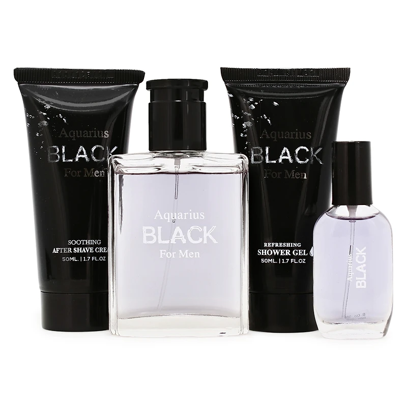 aquarius black for men pour homme 3-piece gift set