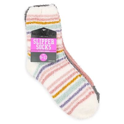 Fuzzy Slipper Socks 3-Pair Multipack