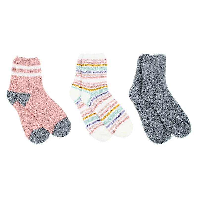 Fuzzy Slipper Socks 3-Pair Multipack