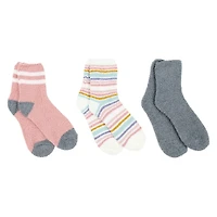 Fuzzy Slipper Socks 3-Pair Multipack