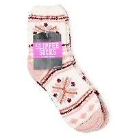Fuzzy Print Slipper Socks 3-Pair Multipack