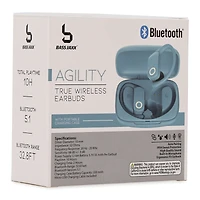 Water-Resistant Bluetooth® LED Earbuds With Mic & Sport Hooks - Blue